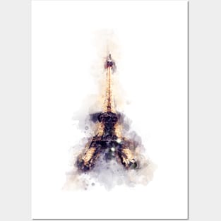 Watercolor Eiffel Tower Posters and Art